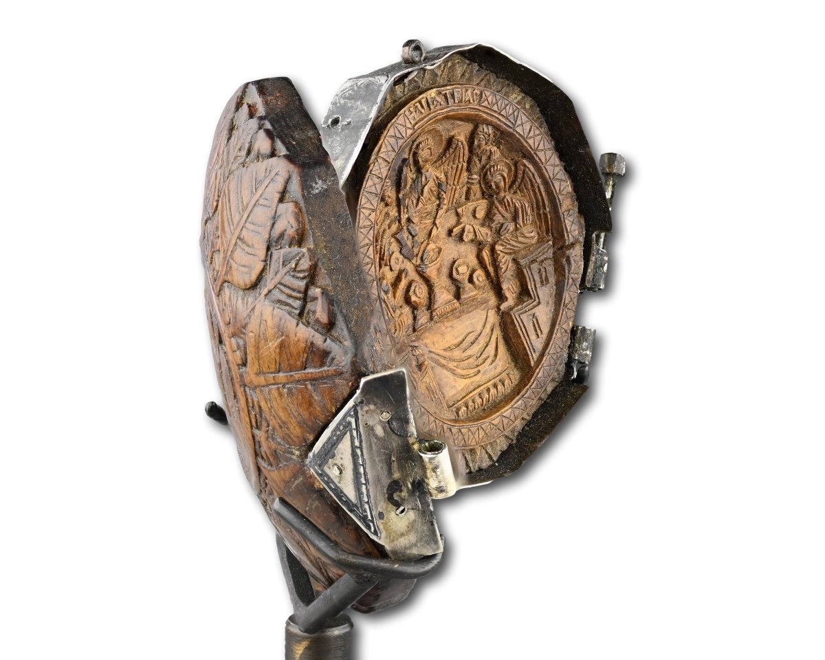Panagiarion Avec La Vierge Theotokos Et Les Anges à Mamre. Russe, Vers 1500.  -photo-8