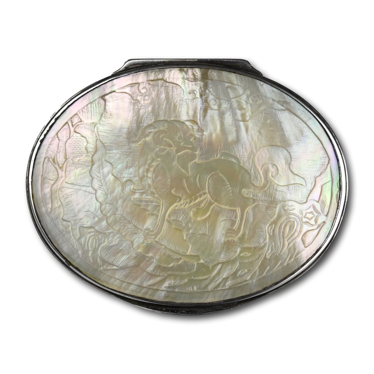 Silver And Mother Of Pearl Snuff Box. Chinese And English, Early 18th Century.-photo-2