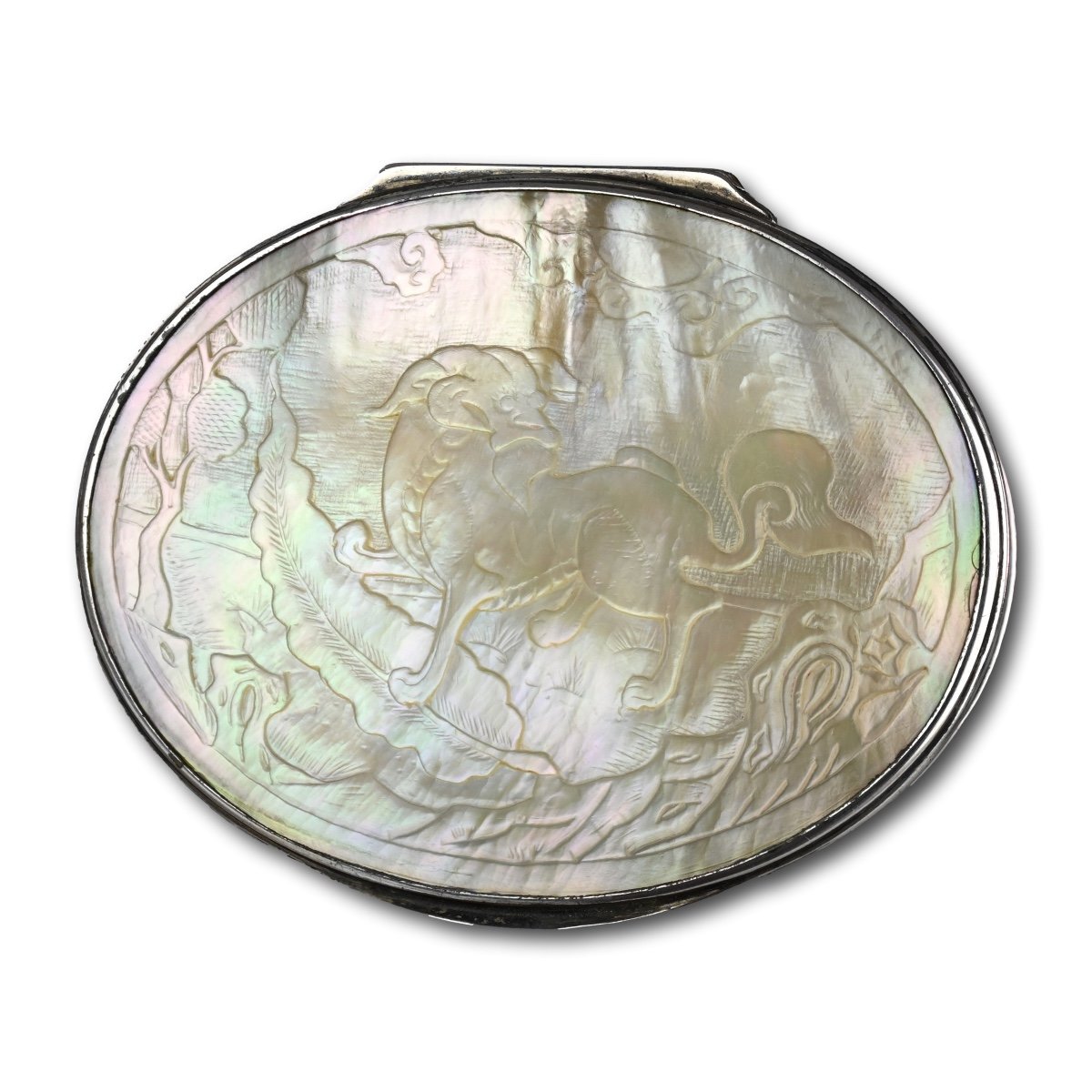 Silver And Mother Of Pearl Snuff Box. Chinese And English, Early 18th Century.-photo-3