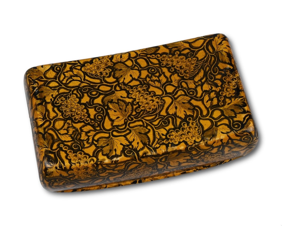 Pen-work Sycamore Snuff Box With A Fox Hunt. Mauchline, Scotland, 19th Century.-photo-3