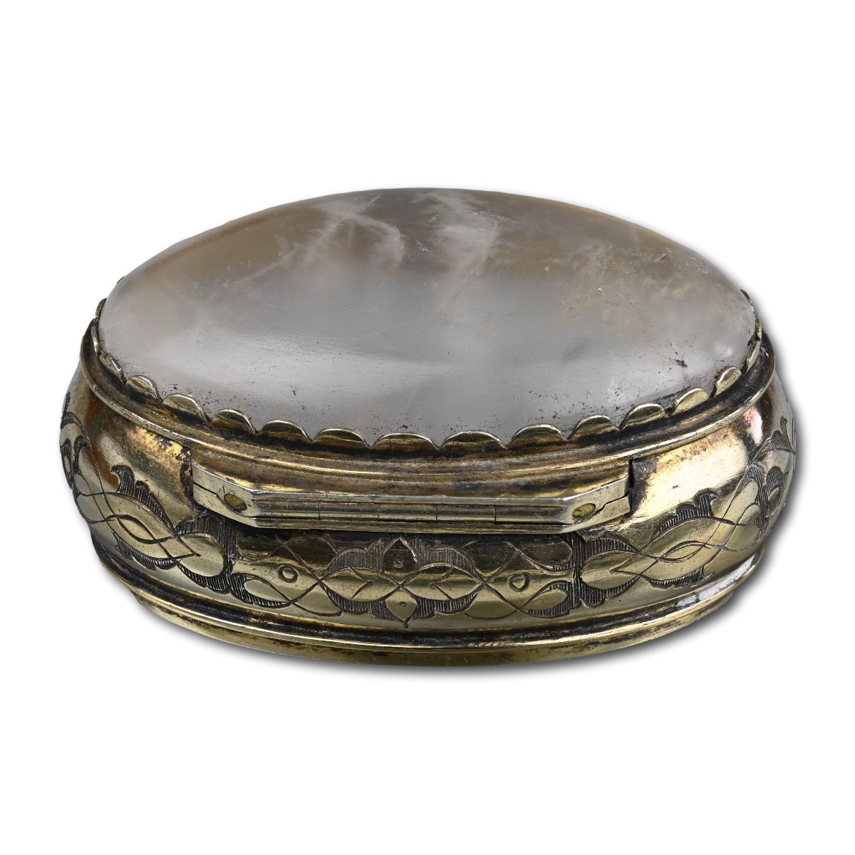 Coffret En Argent Doré Et Cristal De Roche Gravé. Allemagne, Début Du XVIIIe Siècle.  -photo-5