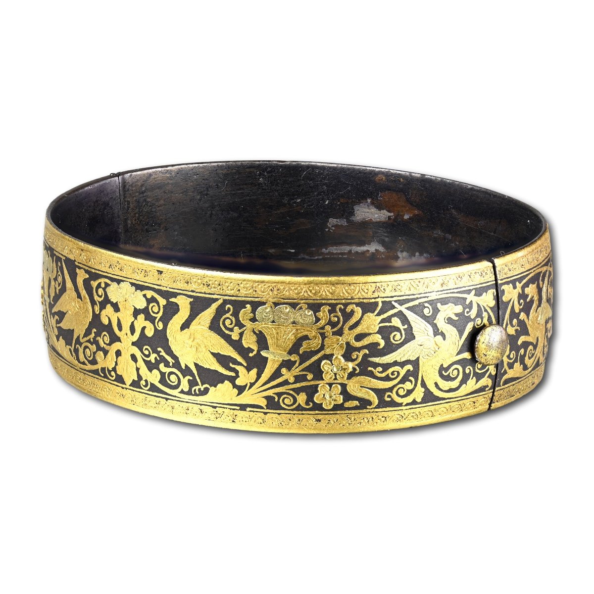 Damascened Bangle Decorated With Two Coloured Gold. Eibar, Spain, 19th Century.-photo-1