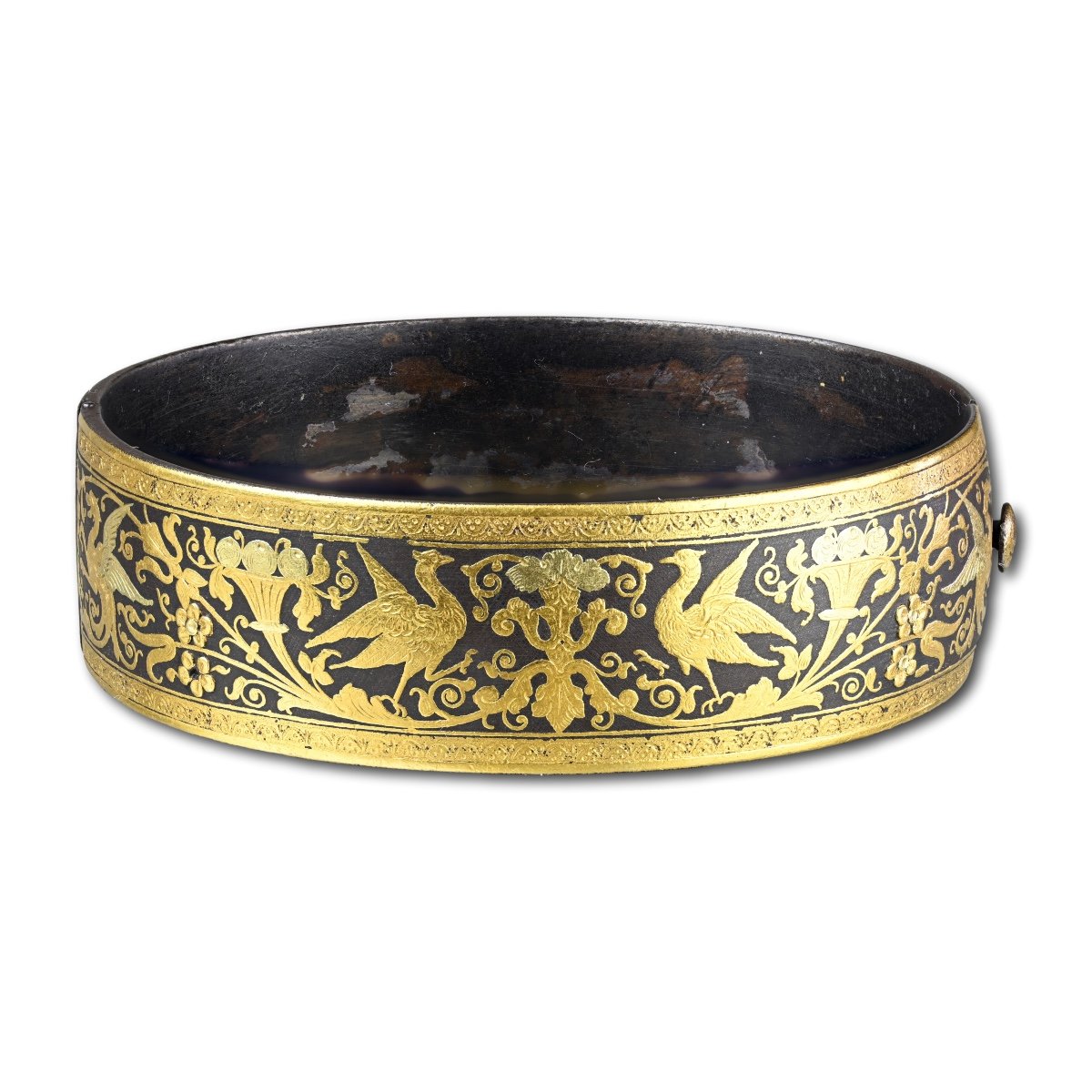Damascened Bangle Decorated With Two Coloured Gold. Eibar, Spain, 19th Century.-photo-2