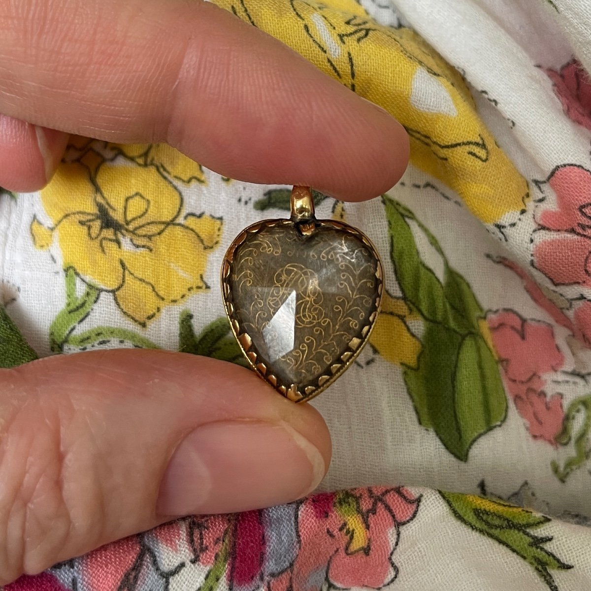 Pendentif Coeur En Cristal Stuart Double Face. Anglais, Fin Du XVIIe Siècle.  -photo-7