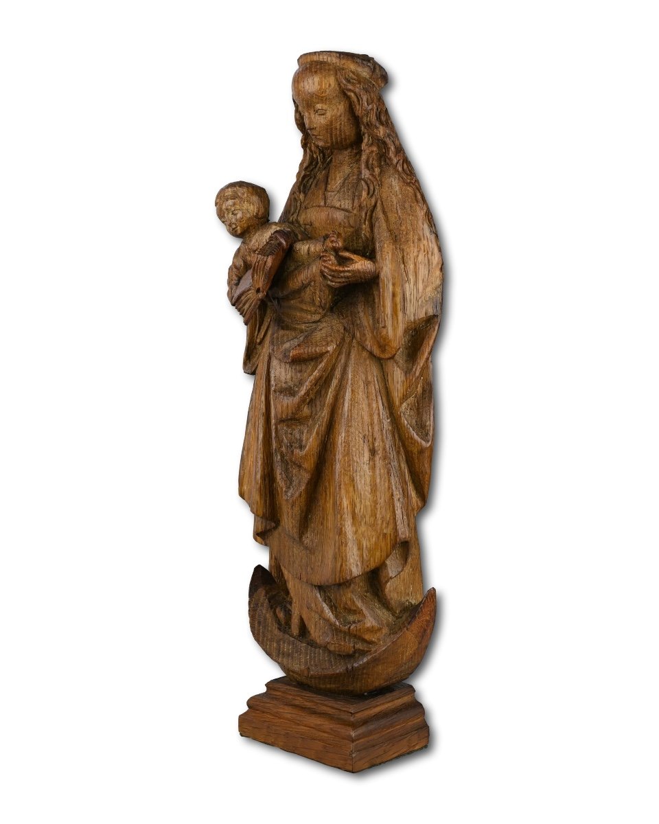 Oak Poupée De Malines Sculpture. Mechelen, Early 16th Century.-photo-3