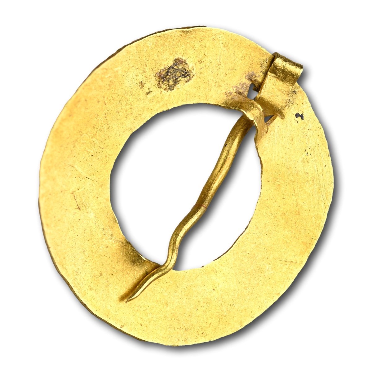 Medieval Gold Ring Brooch Set With Garnets.  western Europe, Circa. 1200-1500.-photo-4
