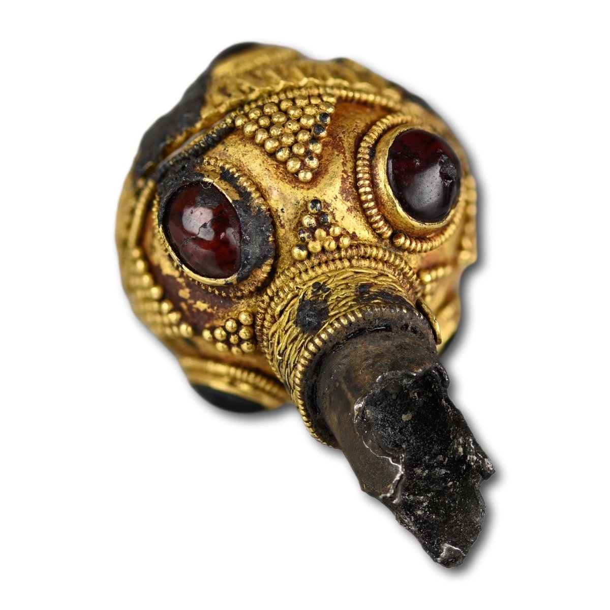 Merovingian Gold And Garnet Finial. Central And Western Europe, 7th Century Ad.-photo-3