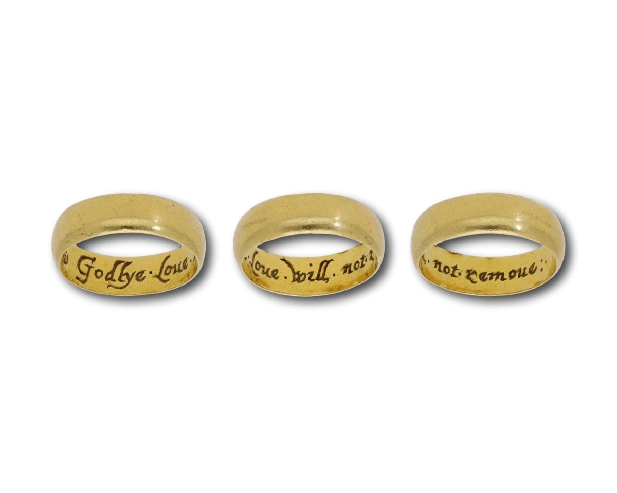 Gold Posy Ring ‘godlye . Love . Will . Not . Remove’. English, Mid 17th Century.-photo-1