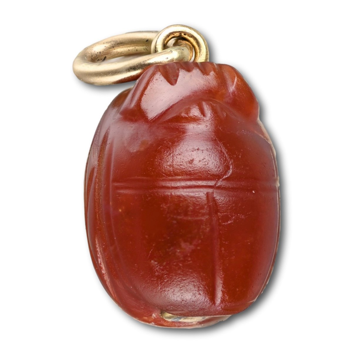 Etruscan Carnelian Scarab With Antique Gold Mount.  4th - 3rd Century Bc.-photo-7