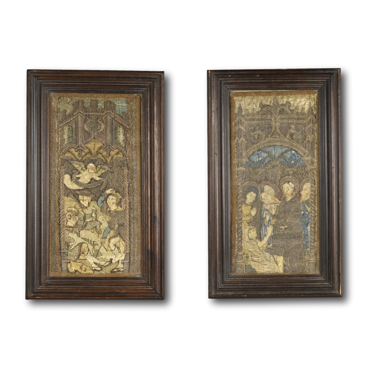 Orphrey Panels With Christ Healing The Sick And The Adoration Of The Shepherds.