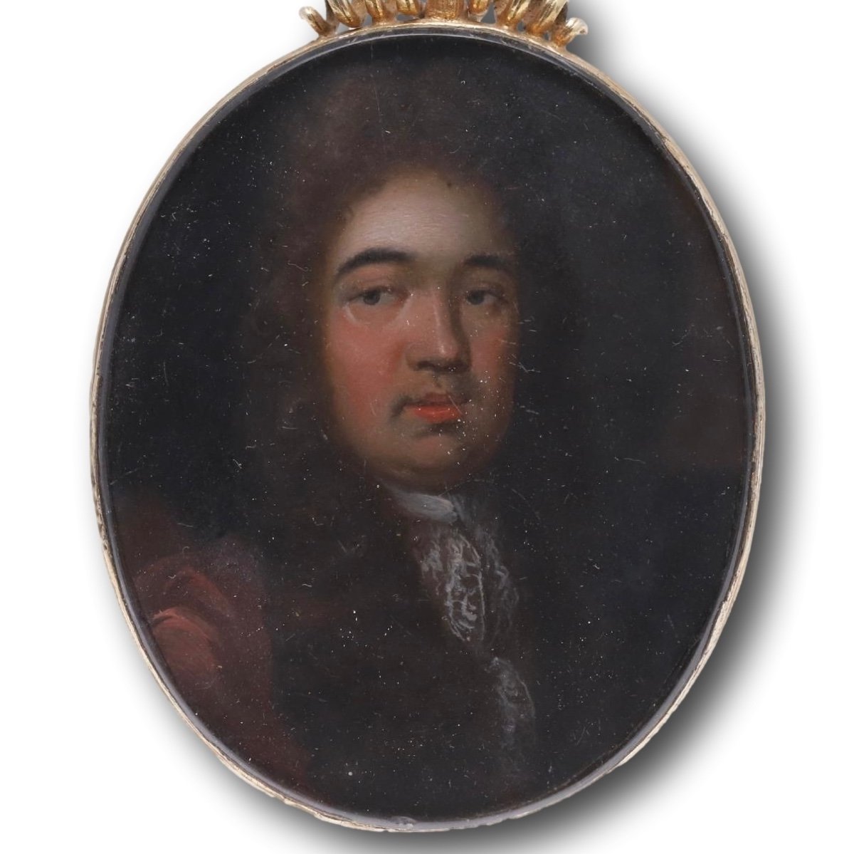Portrait Miniature d'Un Gentilhomme. Anglais, Dernier Quart Du XVIIe Siècle.  -photo-2
