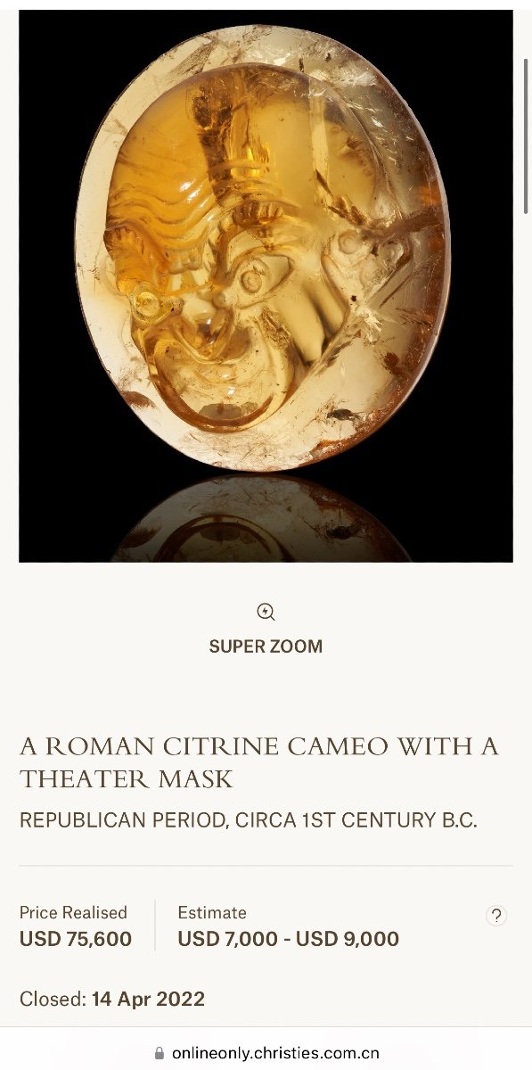 Ancient Roman Gold Ring With A Carnelian Cameo Of A Comic Mask, 1st Century Bc.-photo-4