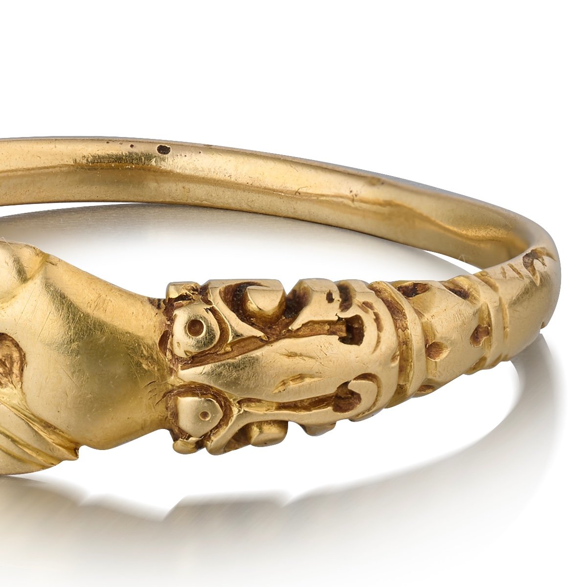 High Carat Gold Fede Ring. Probably English, Late 16th / Early 17th Century.-photo-3
