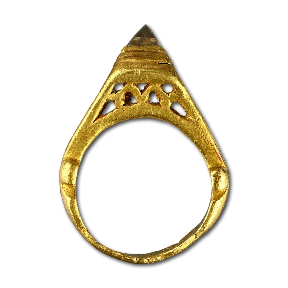 Bague Romaine En Or Avec Un Diamant Octaédrique Naturel. Romaine, IIIe / Ive Siècle Après J.-c.-photo-4