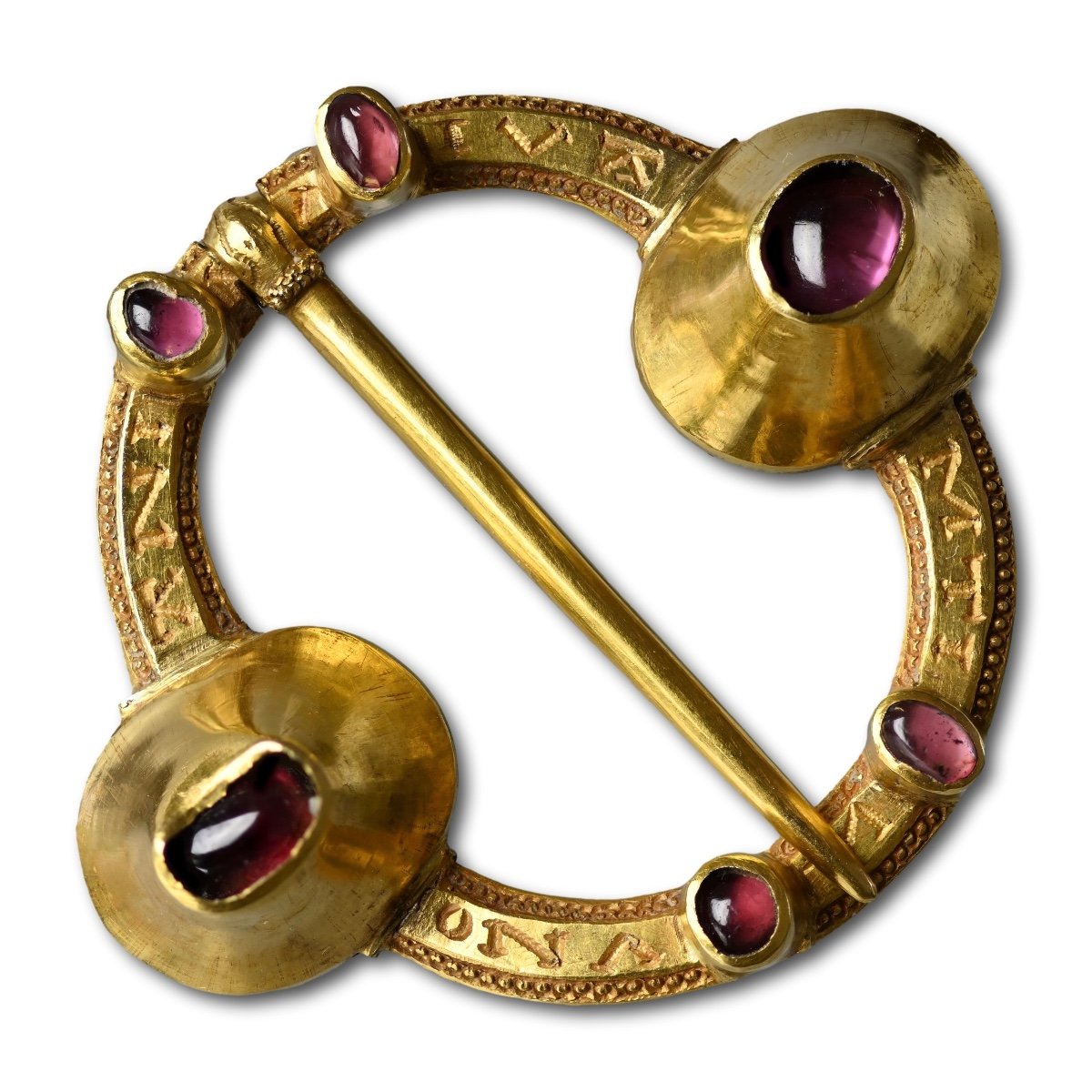 Medieval Gold & Garnet Set Annular Brooch. French Or English, 13th/14th Century.  -photo-2
