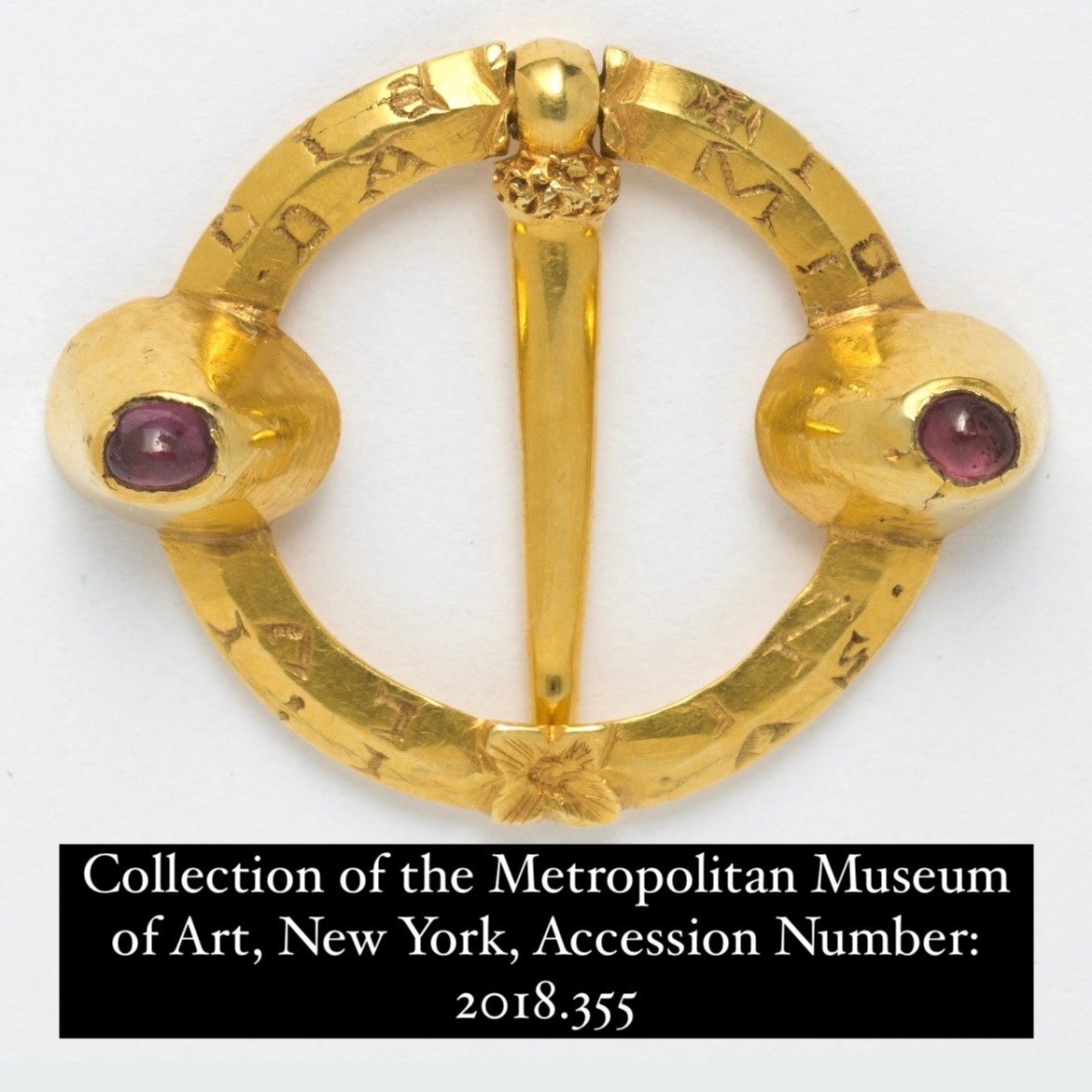 Medieval Gold & Garnet Set Annular Brooch. French Or English, 13th/14th Century.  -photo-8