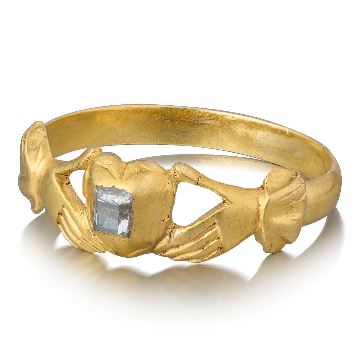 Bague De Fiançailles En Or Sertie De Diamants. Hollande, Milieu Du XVIIe Siècle. 