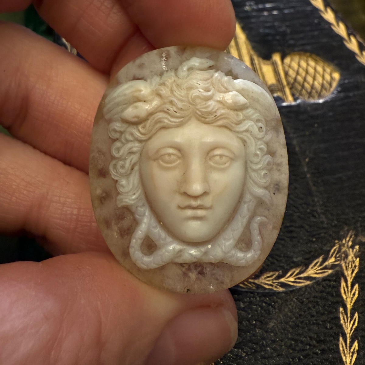 Sardonyx Cameo Of Medusa. Italian, First Half Of The 19th Century.  -photo-1