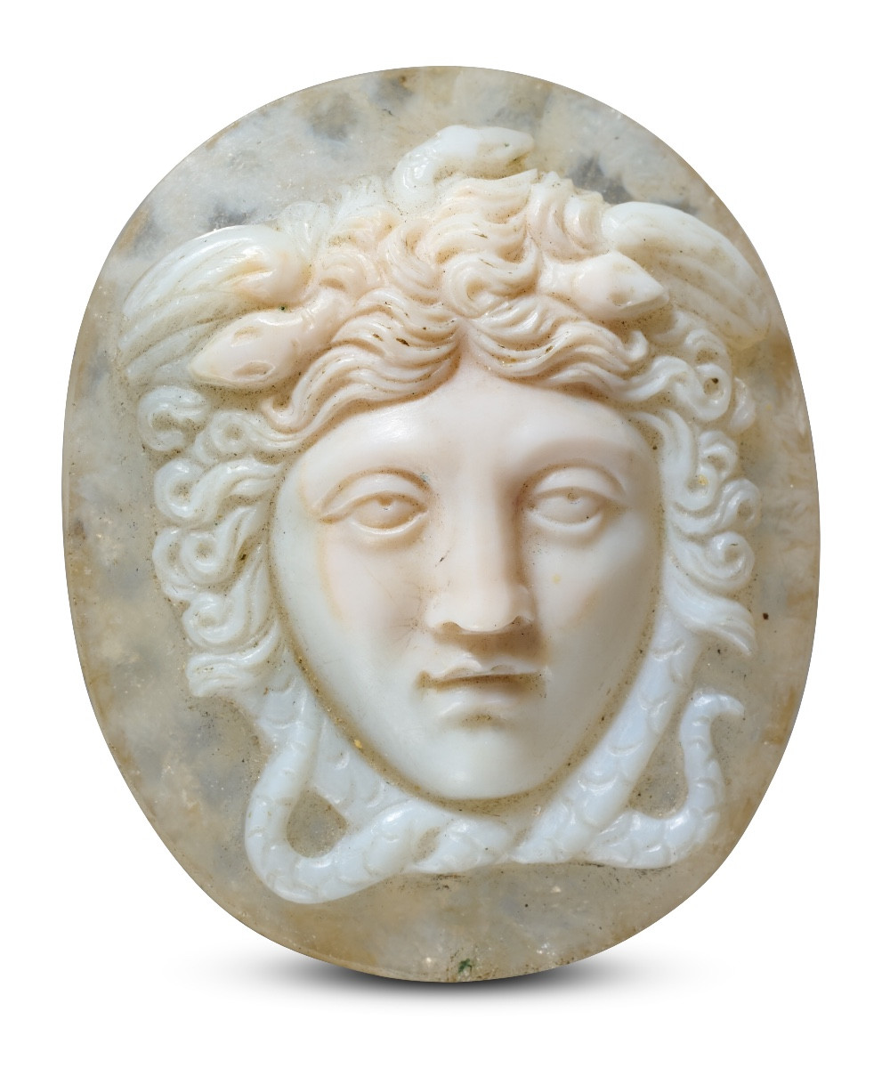 Sardonyx Cameo Of Medusa. Italian, First Half Of The 19th Century.  