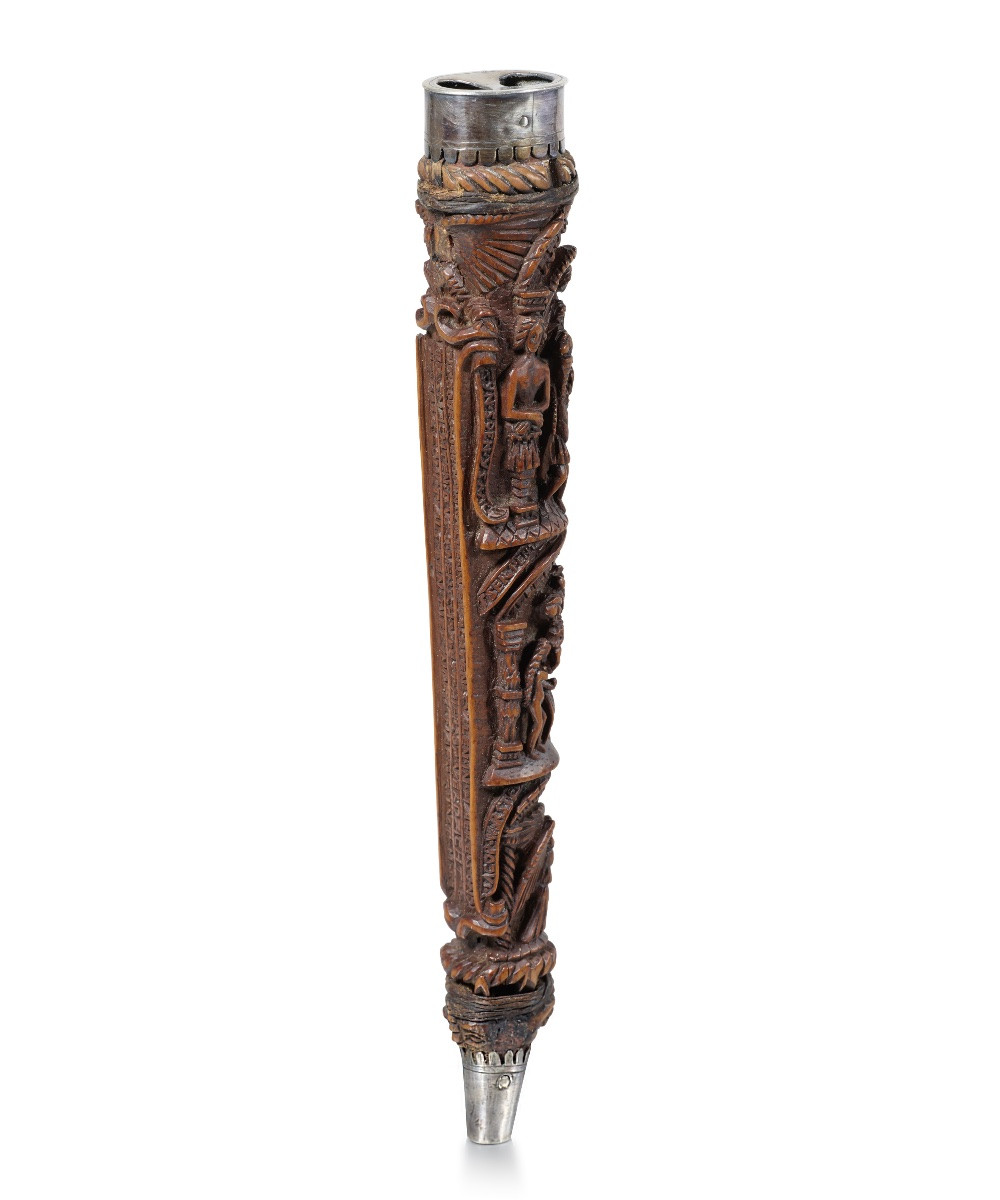 Silver Mounted Boxwood Cutlery Sheath. Dutch, Late 16th Century. -photo-3