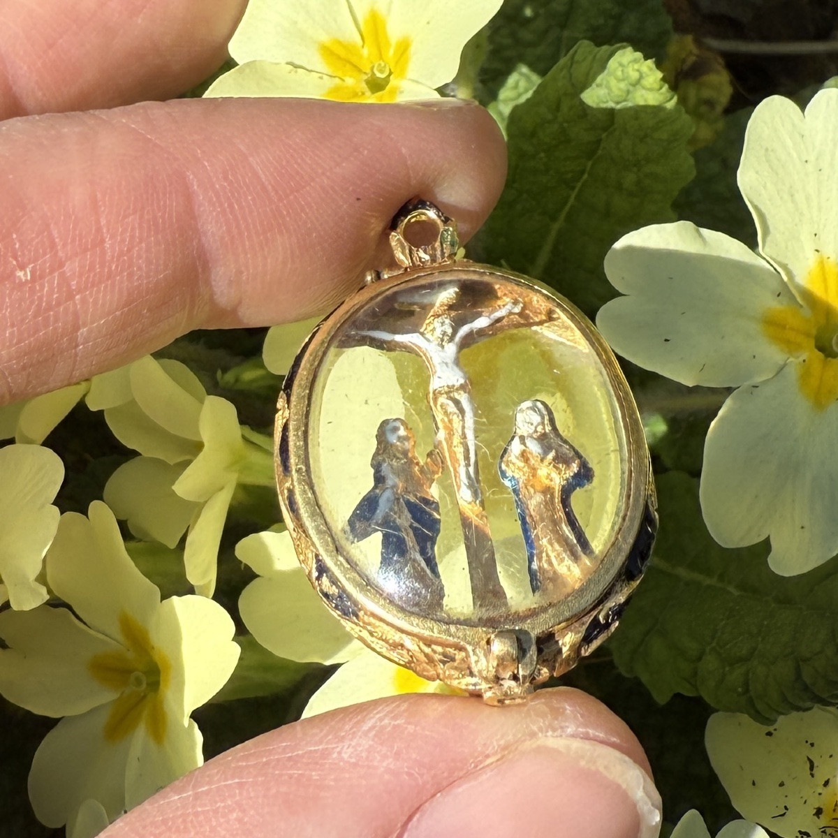 Pendentif Crucifixion Renaissance En Or Et émail. Espagne, XVIIe Siècle.  -photo-7