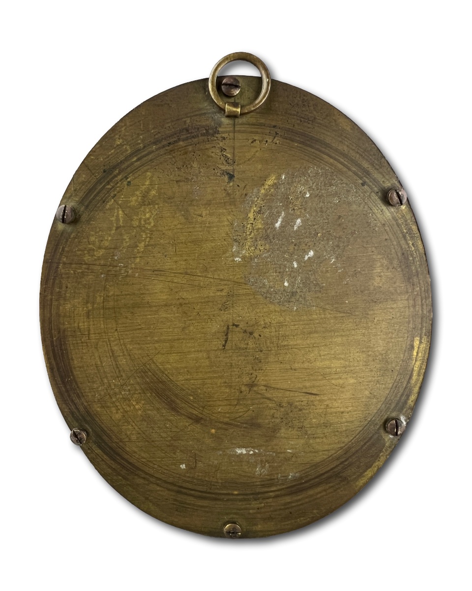 Huile Sur Cuivre Représentant Une Jeune Fille, Datée De 1702. Allemagne, Début Du XVIIIe Siècle-photo-4
