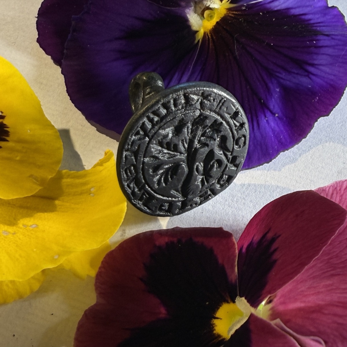 Medieval Bronze Seal. English Or French, 14th Century.-photo-2