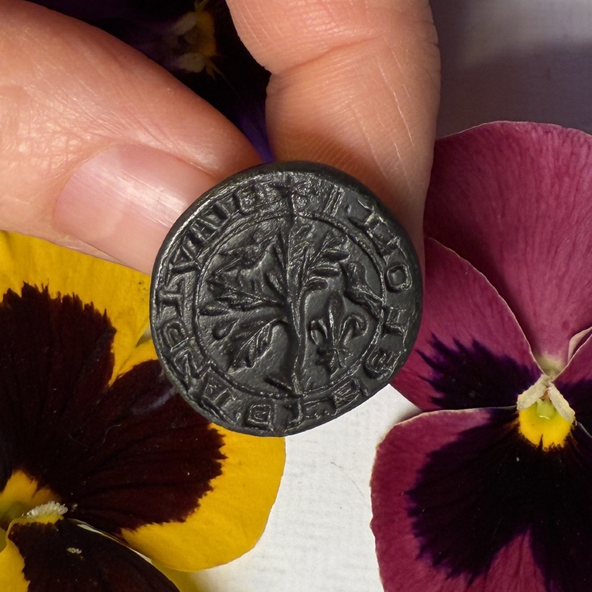 Medieval Bronze Seal. English Or French, 14th Century.-photo-5