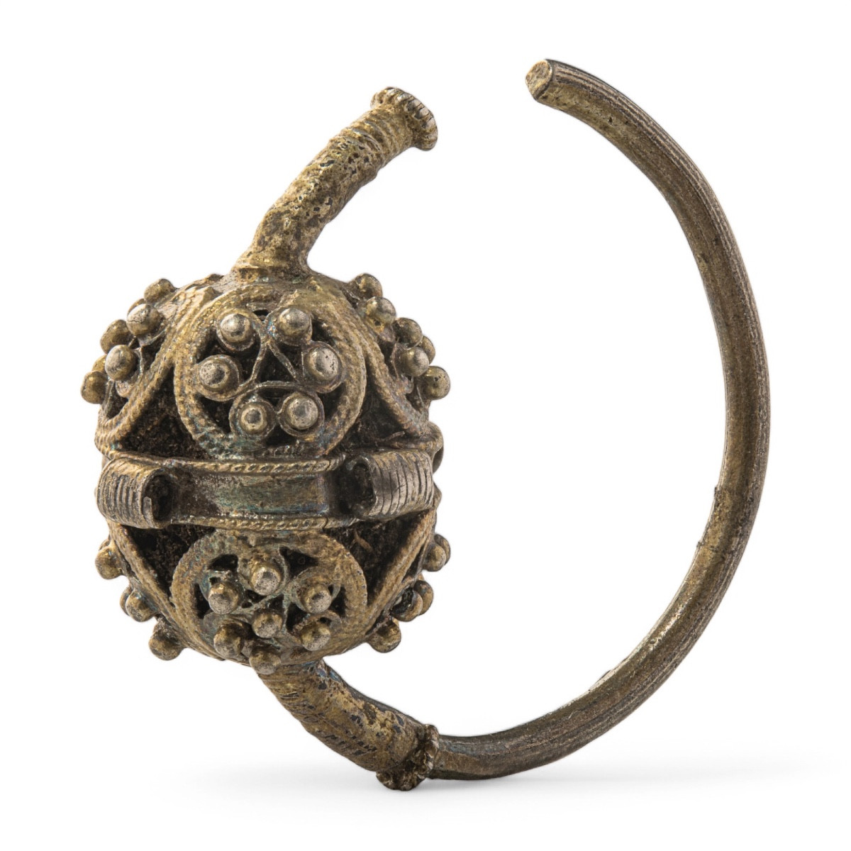 Pair Of Silver-gilt Filigree Hoop Earrings. Byzantine Empire, 8–12th Century Ad.-photo-2