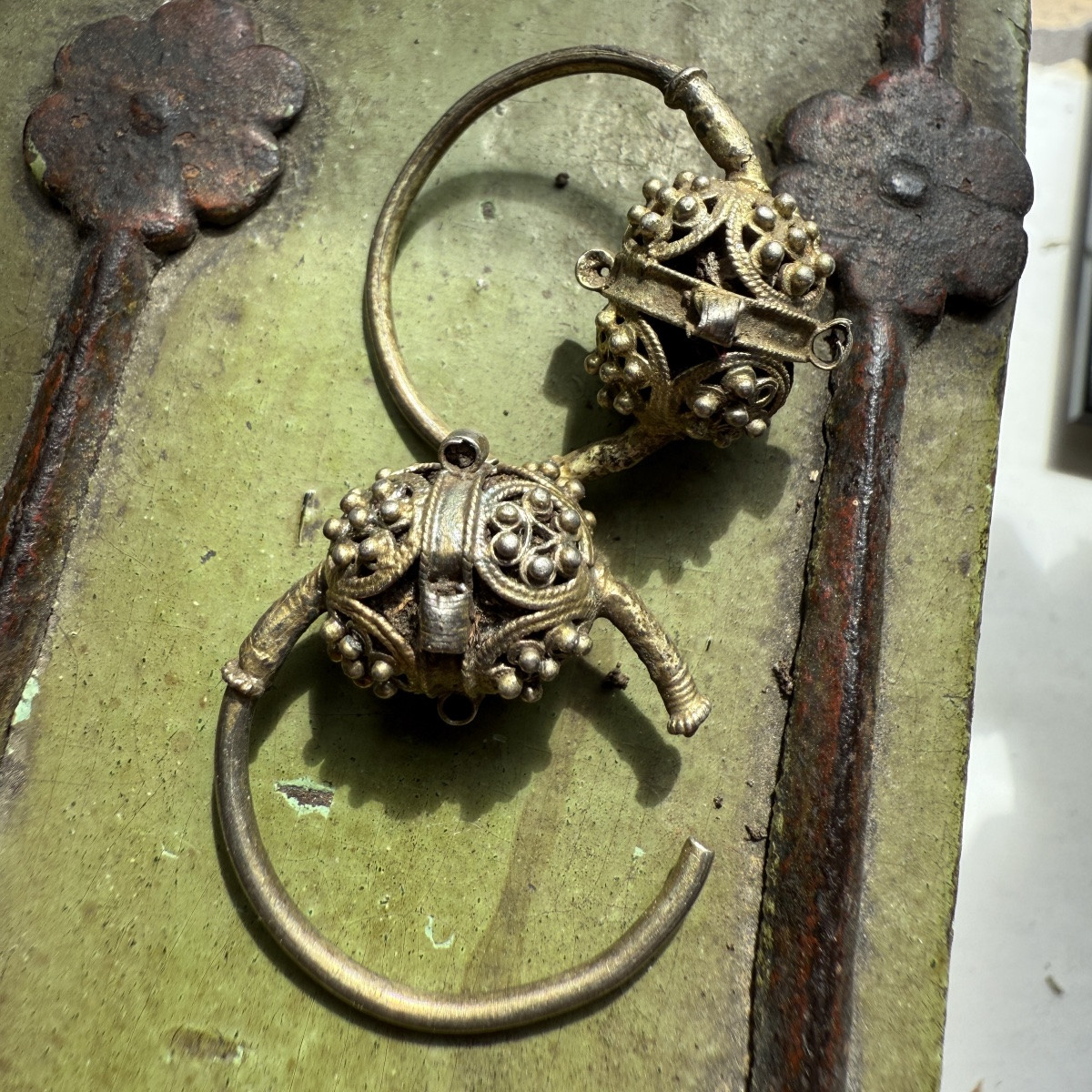 Pair Of Silver-gilt Filigree Hoop Earrings. Byzantine Empire, 8–12th Century Ad.-photo-6