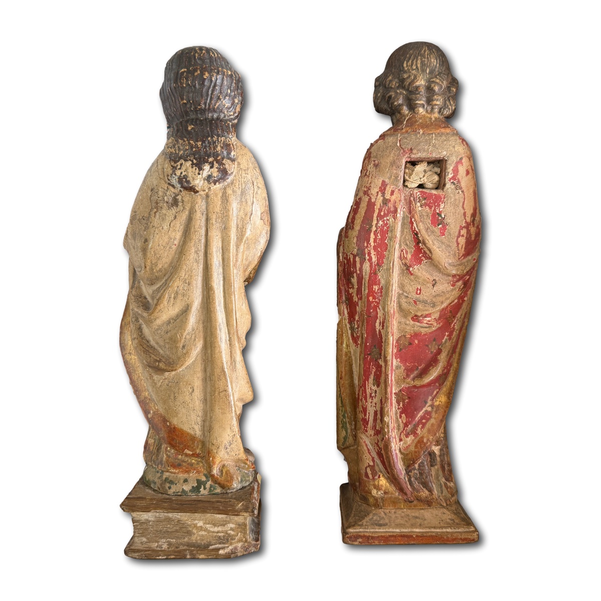 Polychrome Sculptures Of St. John And A Reliquary Figure. Germany, 14th Century.-photo-1