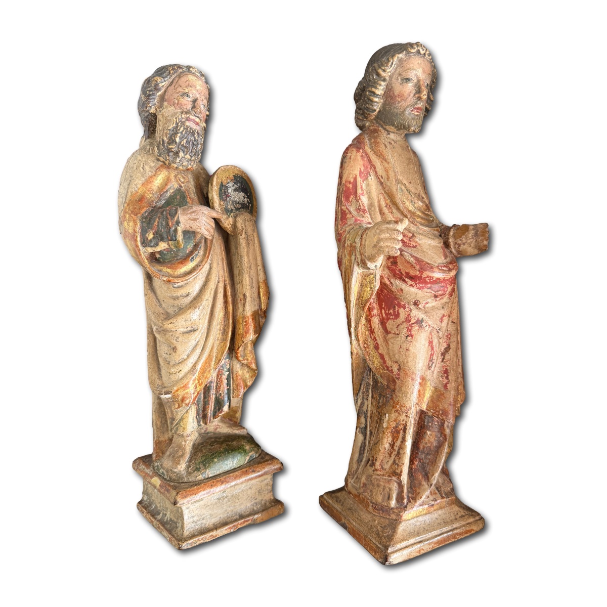 Polychrome Sculptures Of St. John And A Reliquary Figure. Germany, 14th Century.-photo-6