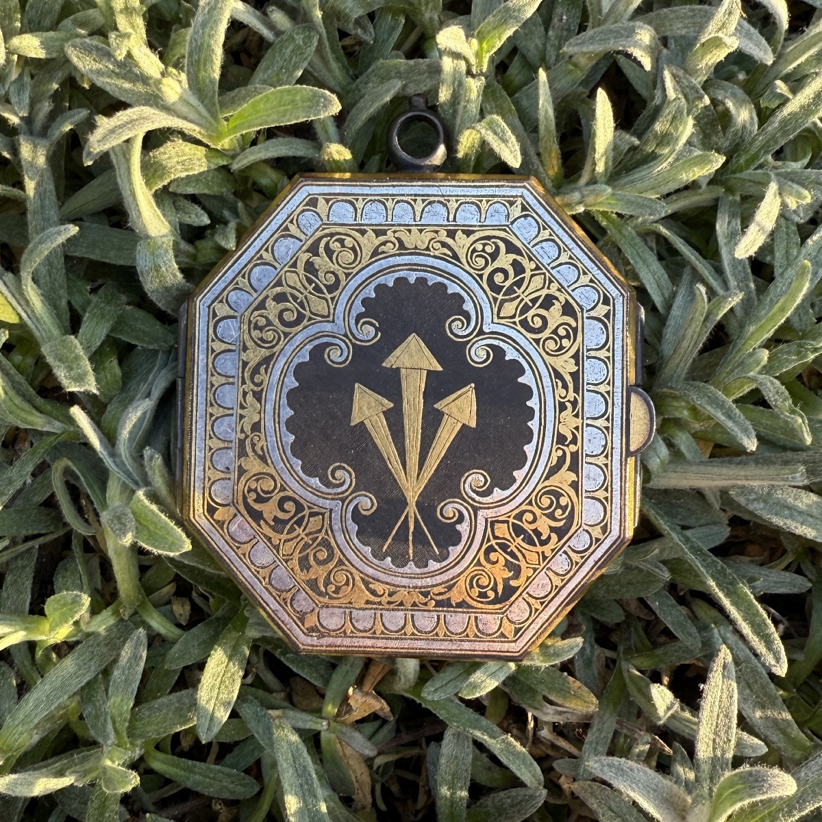 Damascened Devotional Pendant. Spain, Probably Toledo, 17th Century.-photo-1