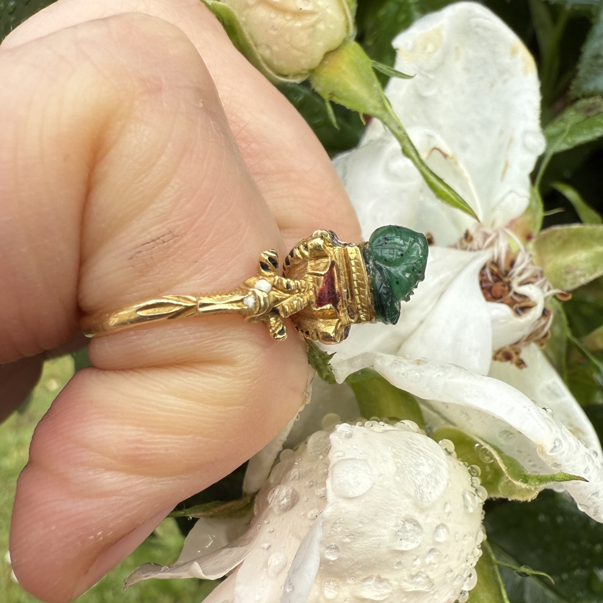 Renaissance Gold Ring With A Roman Cameo Of Eros. West European, 16th Century.-photo-6