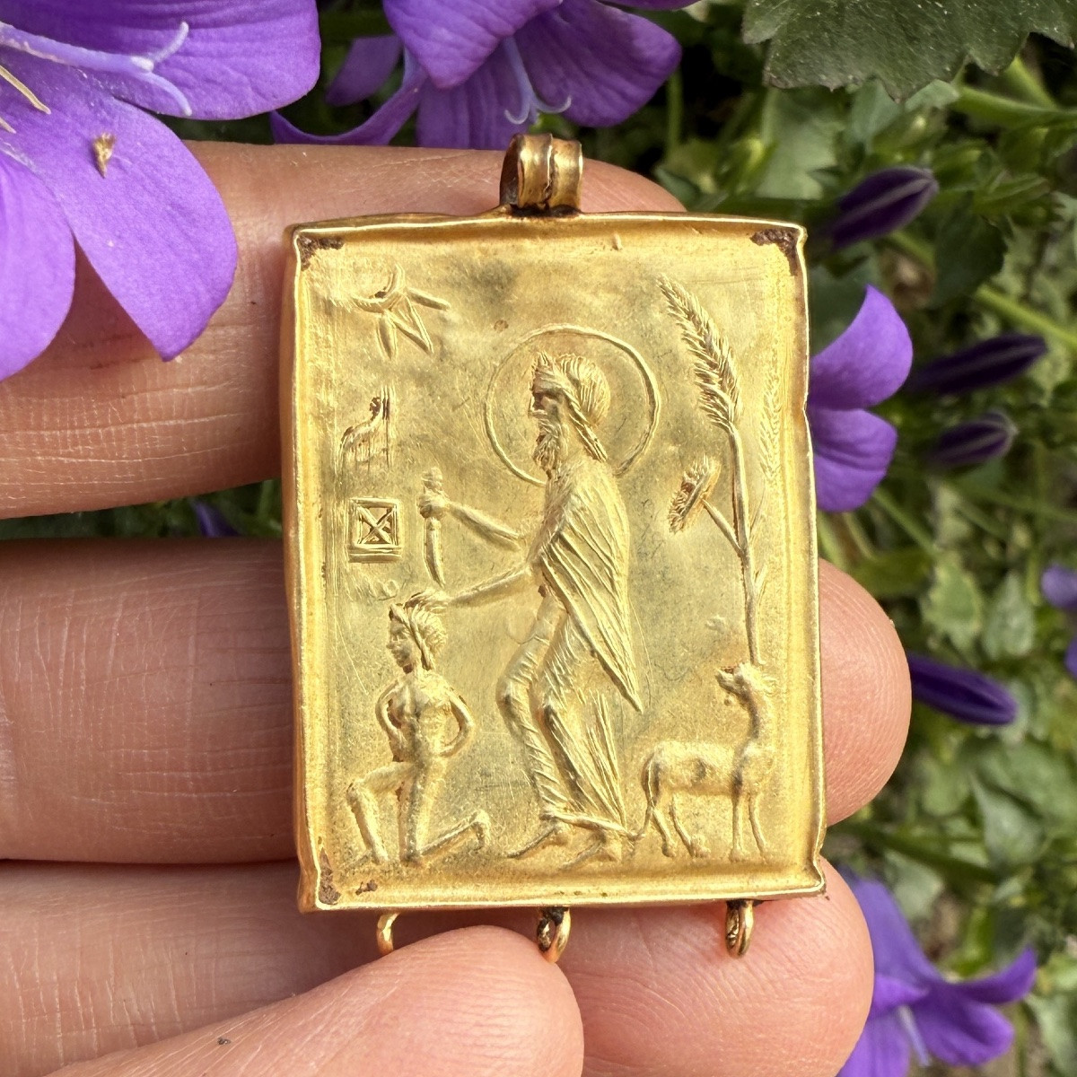 Pendentif en or paléochrétien en forme de tablette. Empire byzantin, VIe-VIIe siècle apr. J.-C.-photo-7