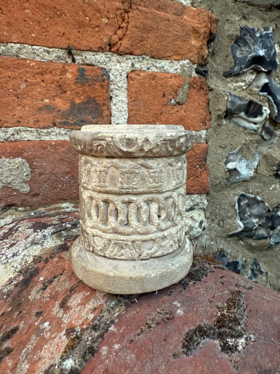 Limestone Portable Altar. English, 12th Century.-photo-3