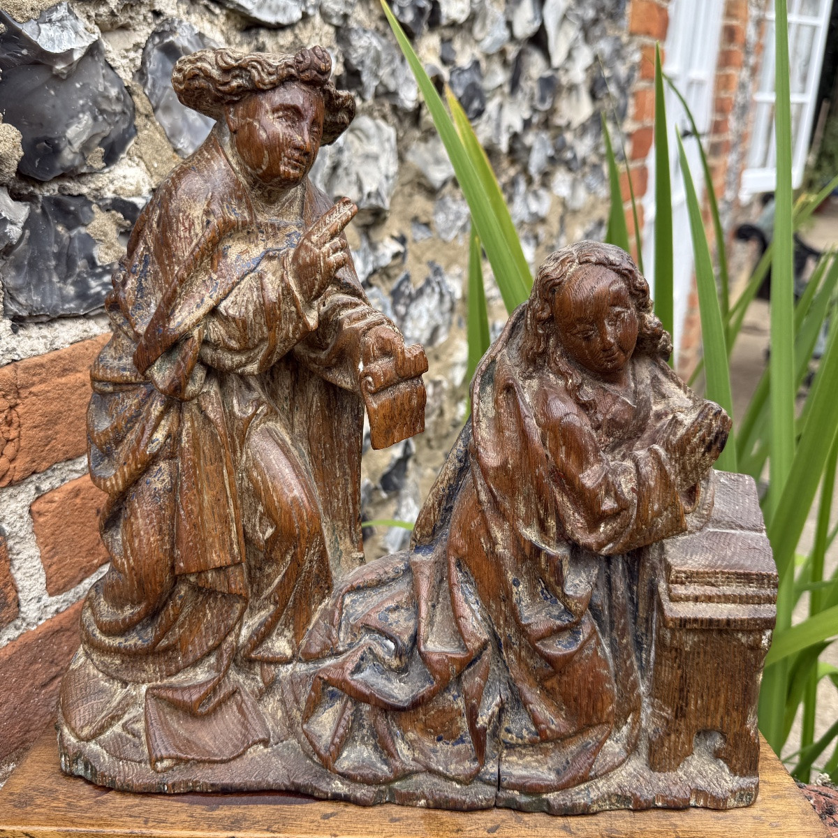 Oak Relief Of The Annunciation. Southern Netherlands, Early 16th Century.-photo-1