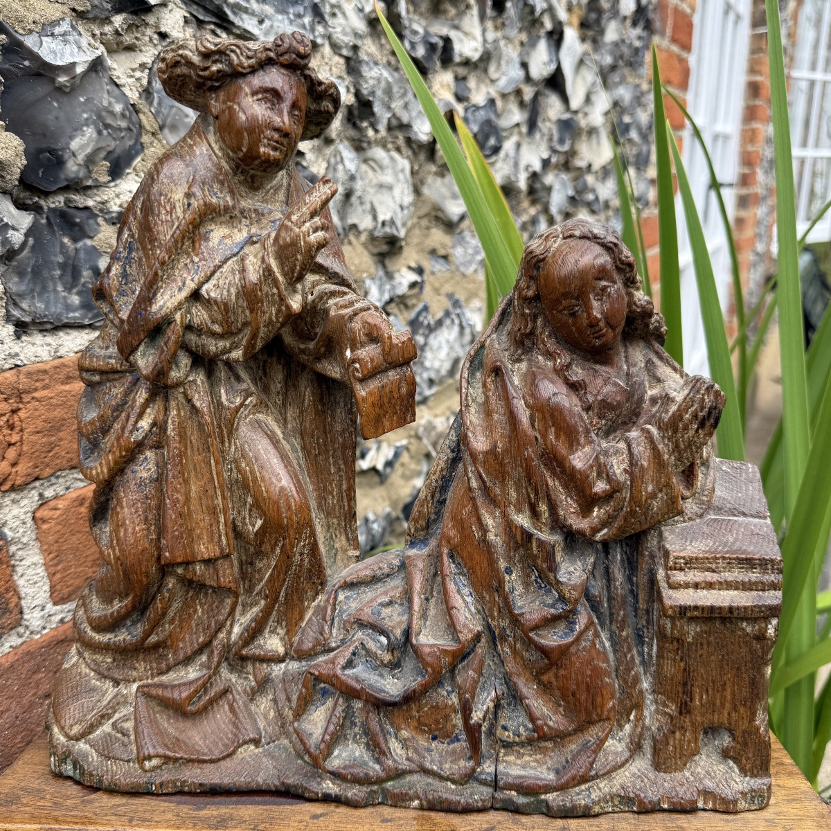 Oak Relief Of The Annunciation. Southern Netherlands, Early 16th Century.-photo-4
