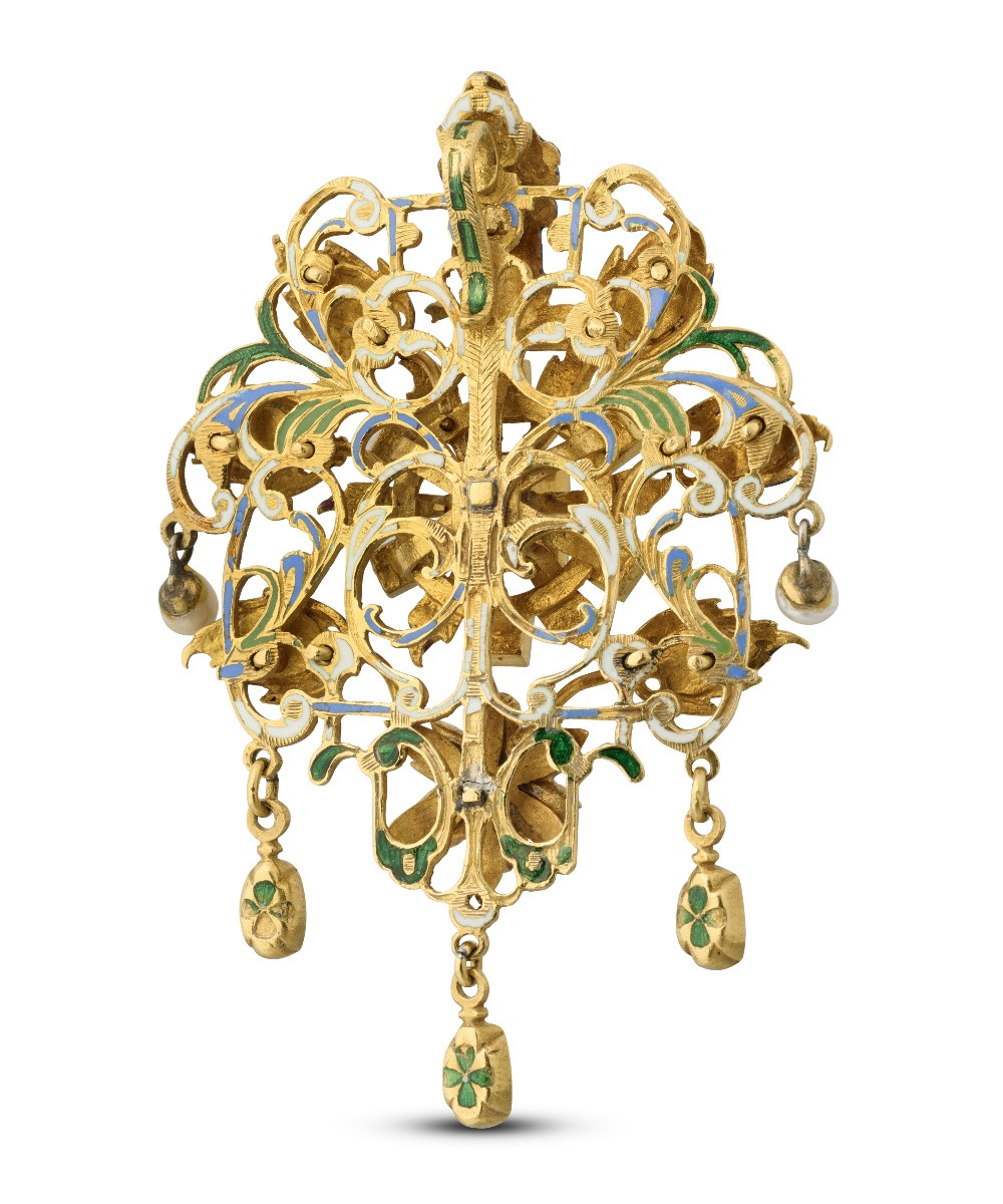 A Large Gold And Enamel Devotional Pendant. German Or Austrian, Circa 1600.-photo-2