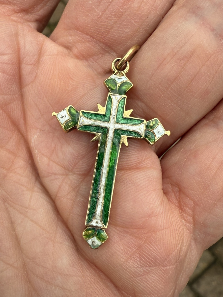 Enamelled Gold Cross With Instruments Of The Passion. German, Early 17th Century-photo-4