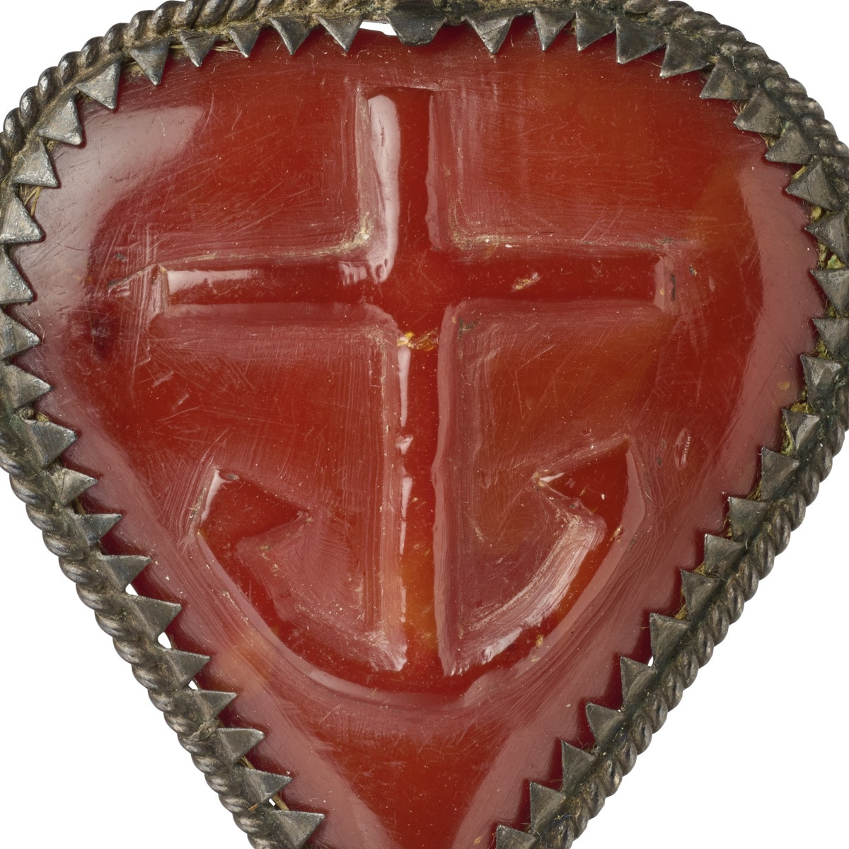 Silver-mounted Amber Heart-shaped Pendant. Germany, 17th Century.-photo-2