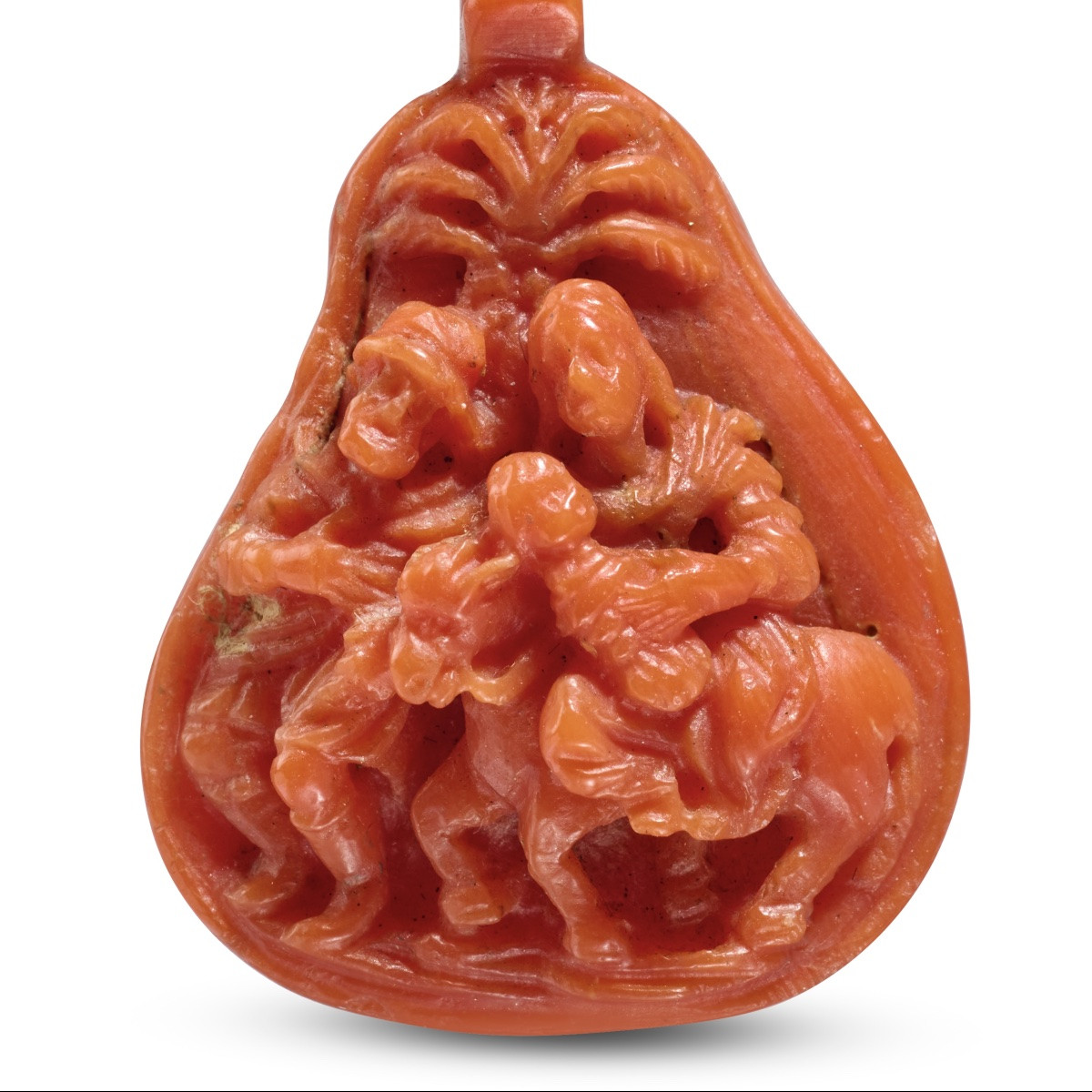Double-sided Coral And Gold Devotional Pendant. Sicily, 17th Century.  -photo-4