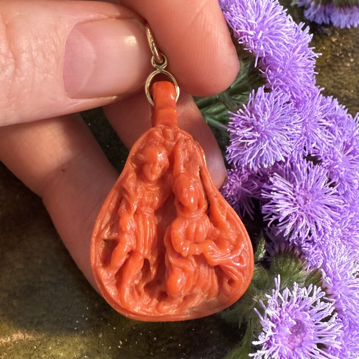 Double-sided Coral And Gold Devotional Pendant. Sicily, 17th Century.  -photo-5