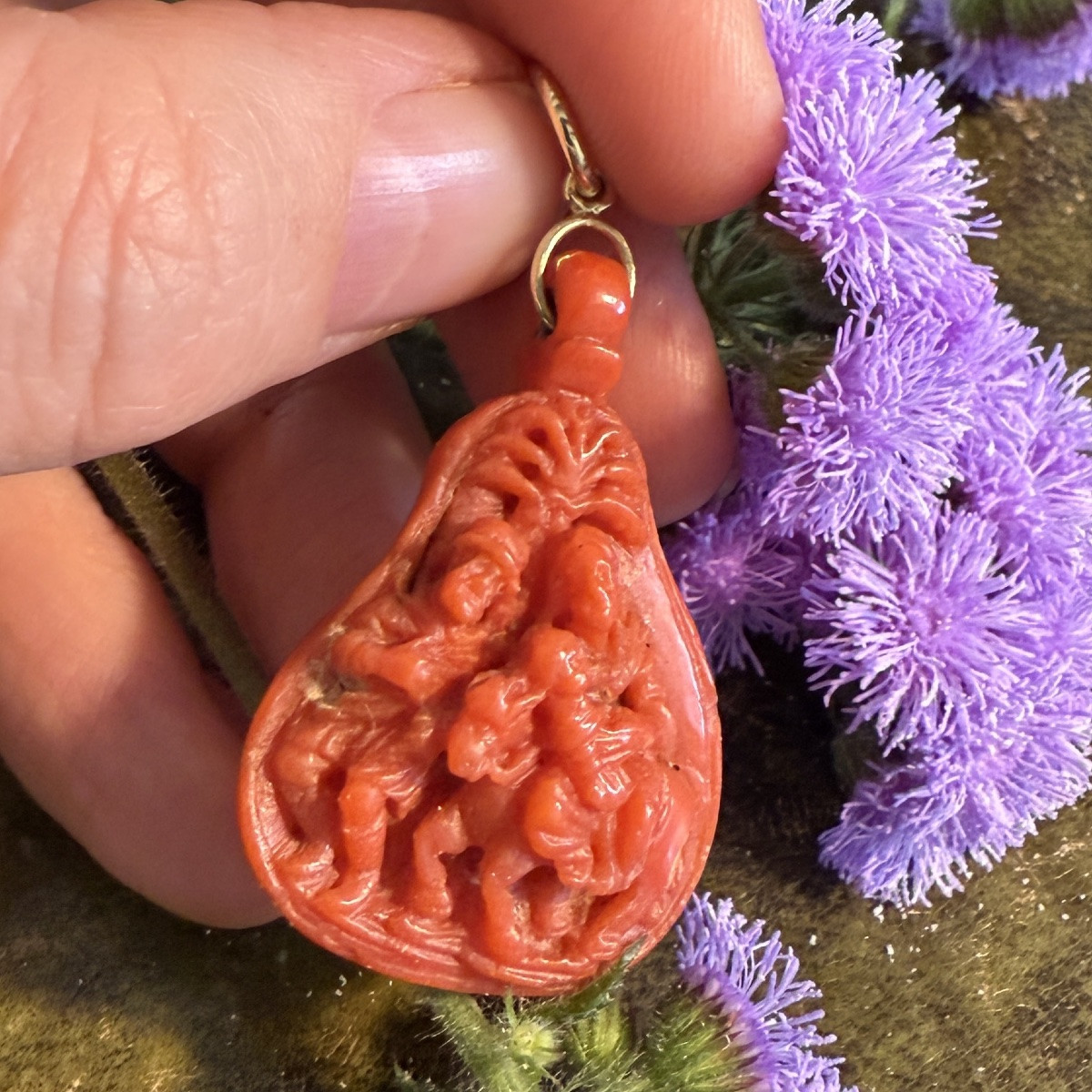 Double-sided Coral And Gold Devotional Pendant. Sicily, 17th Century.  -photo-6