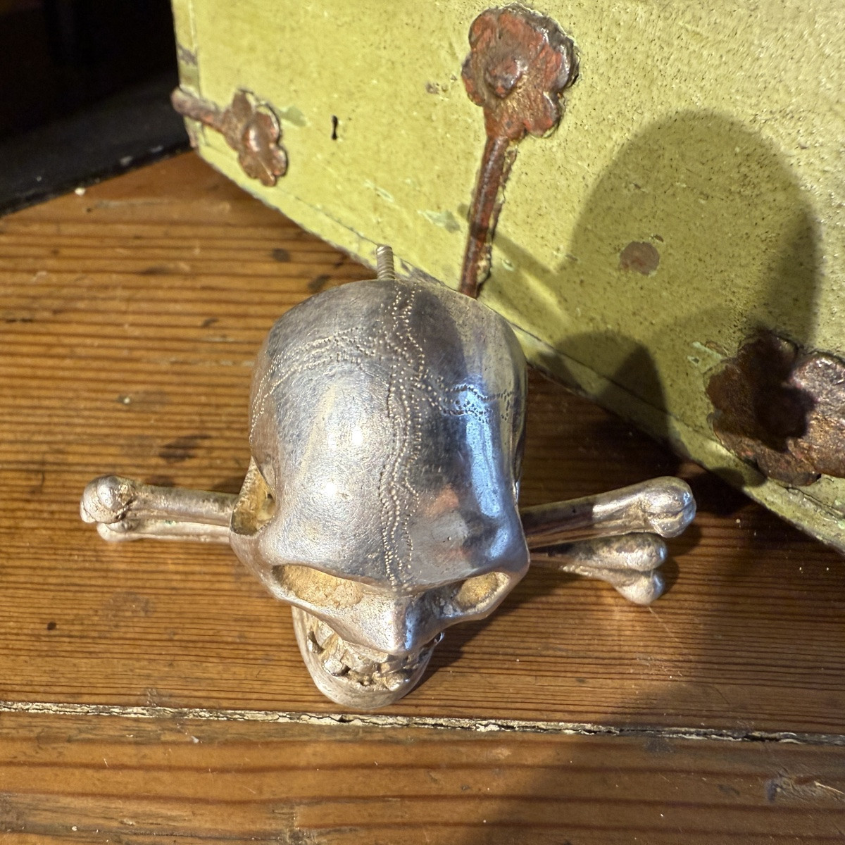 Silver Skull And Crossbones From The Base Of A Crucifix. Italian, 17th Century.-photo-1