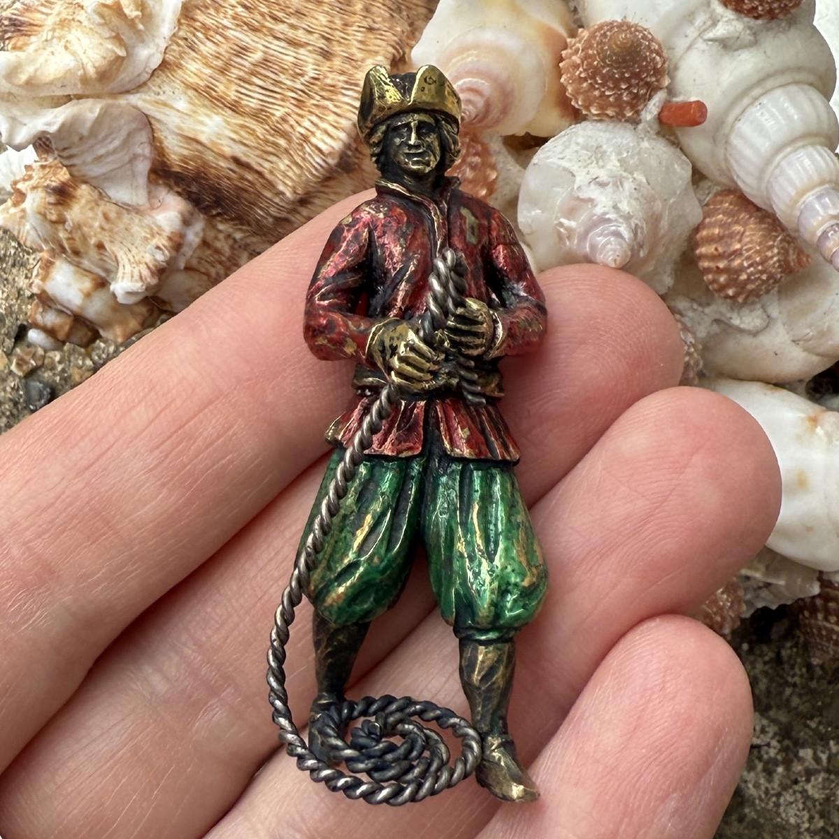 Silver-gilt And Enamel Figure Of A Sailor From A Nef. German, Early 17th Century-photo-3
