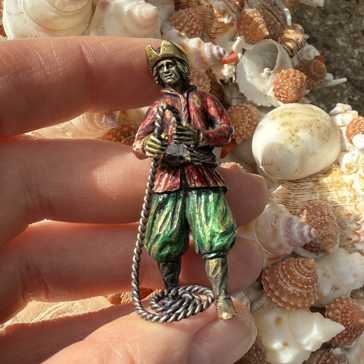 Silver-gilt And Enamel Figure Of A Sailor From A Nef. German, Early 17th Century-photo-7