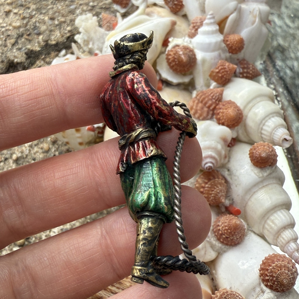Silver-gilt And Enamel Figure Of A Sailor From A Nef. German, Early 17th Century-photo-8