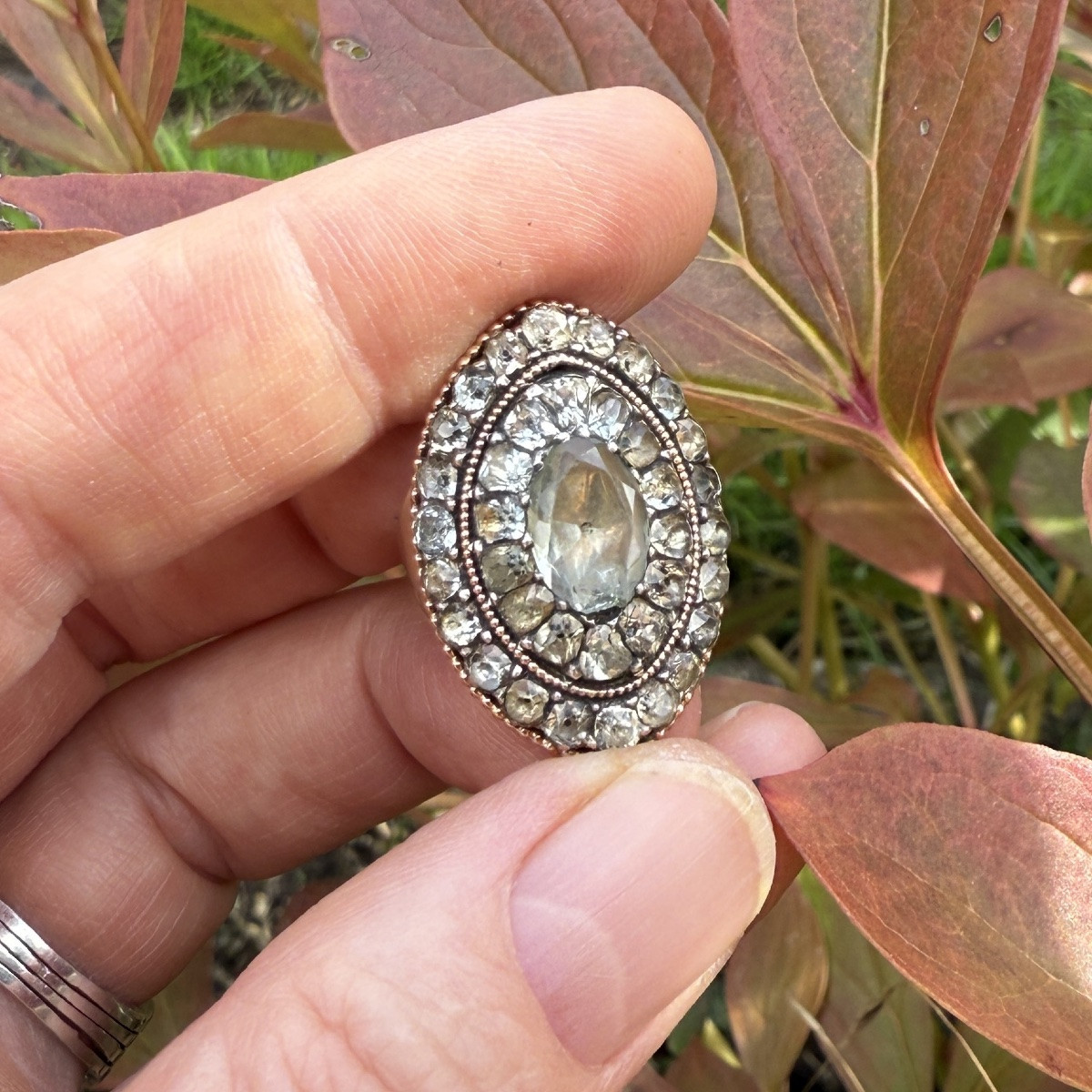 Aquamarine Cluster Ring In Silver And Gold. Portuguese, Late 18th Century.-photo-6
