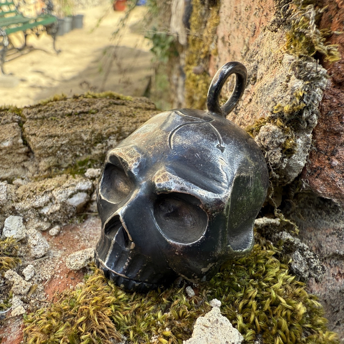 Silver Skull Pendant. Probably Italian, 18th–19th Century.-photo-2